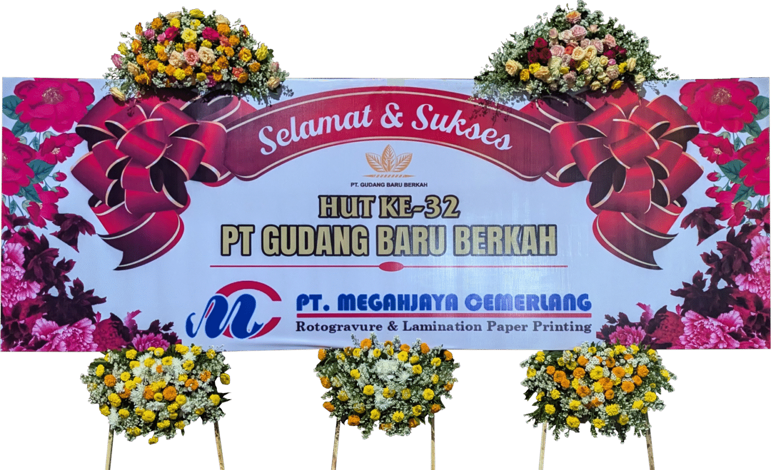BUNGA PAPAN JUMBO TIPE 3 KAKI 2 MAHKOTA